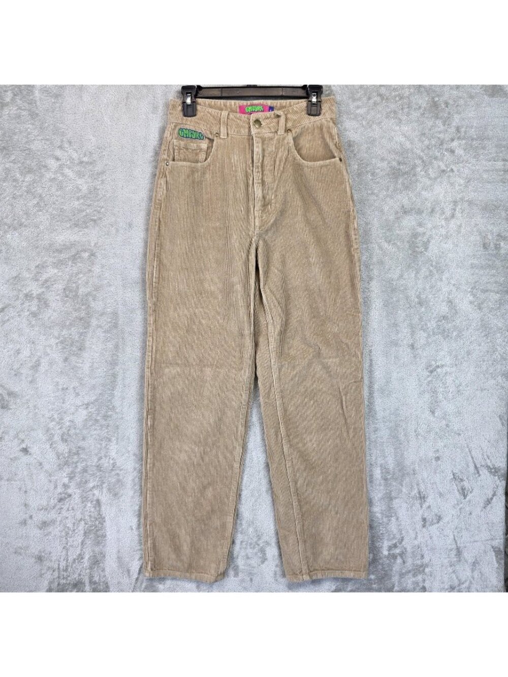 Empyre Pants Womens 4 Beige Corduroy Khakis Relaxed Tapered Pockets Casual
